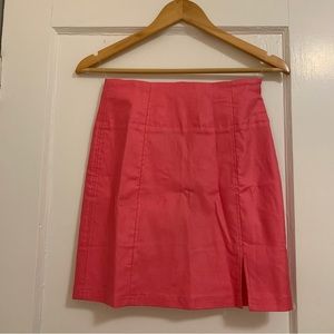Know one cares PU high waist mini skirt, pink